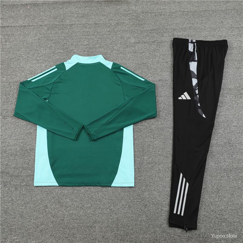 Ensemble de survêtement Manchester United Half-Zipper "Black & Green " 2024/2025