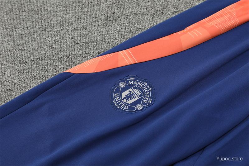 Ensemble de survêtement Manchester United Half-Zipper "Orange & Blue " 2024/2025