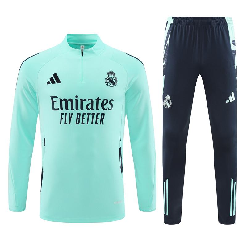 Ensemble de survêtement Real Madrid Half-Zipper "Light Blue" 2024/2025