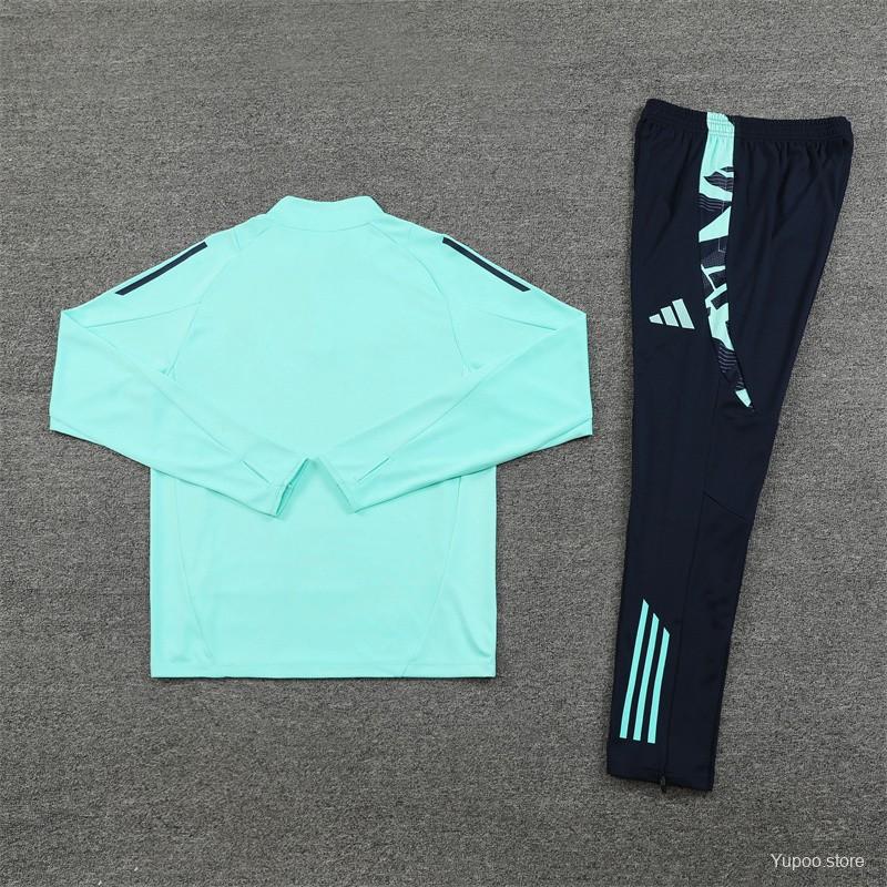 Ensemble de survêtement Real Madrid Half-Zipper "Light Blue" 2024/2025