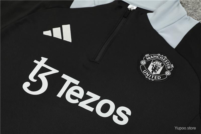 Ensemble de survêtement Manchester United Half-Zipper "Black " 2024/2025