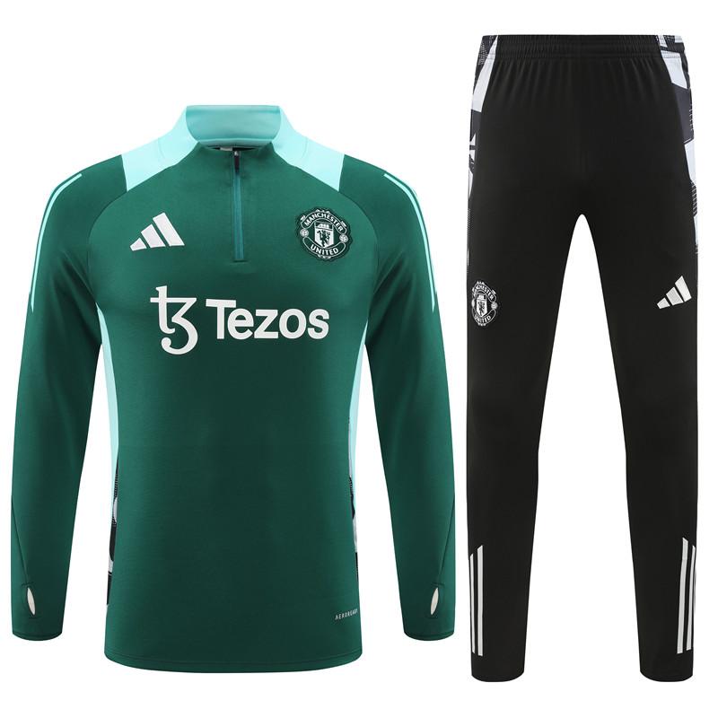 Ensemble de survêtement Manchester United Half-Zipper "Black & Green " 2024/2025