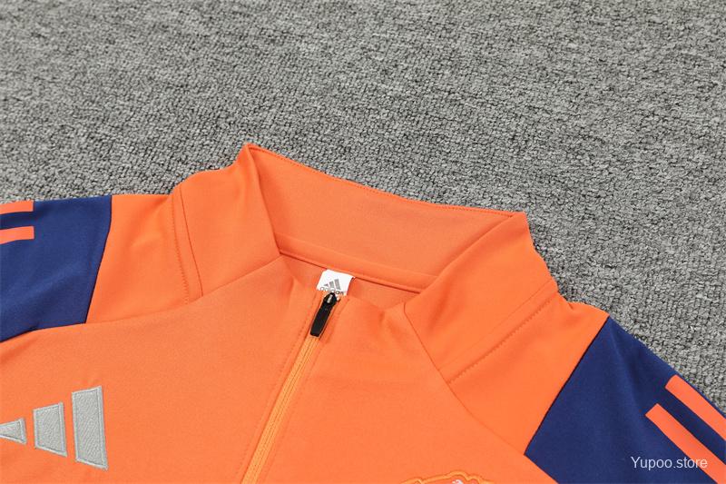 Ensemble de survêtement Manchester United Half-Zipper "Orange & Blue " 2024/2025