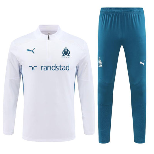 Ensemble de survêtement OM Half-Zipper "White" 2024/2025