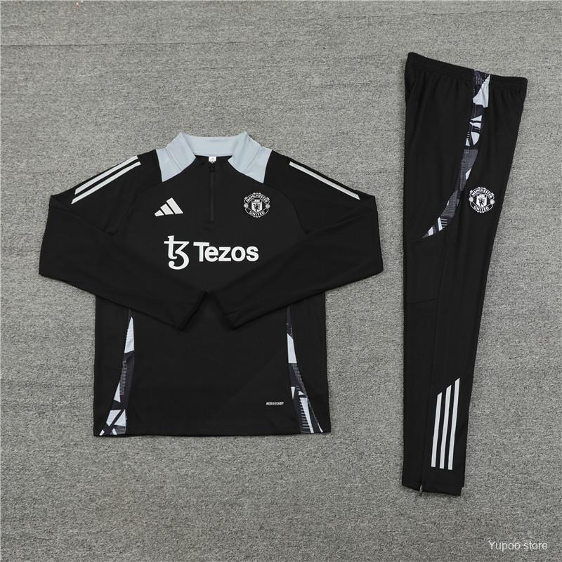 Ensemble de survêtement Manchester United Half-Zipper "Black " 2024/2025