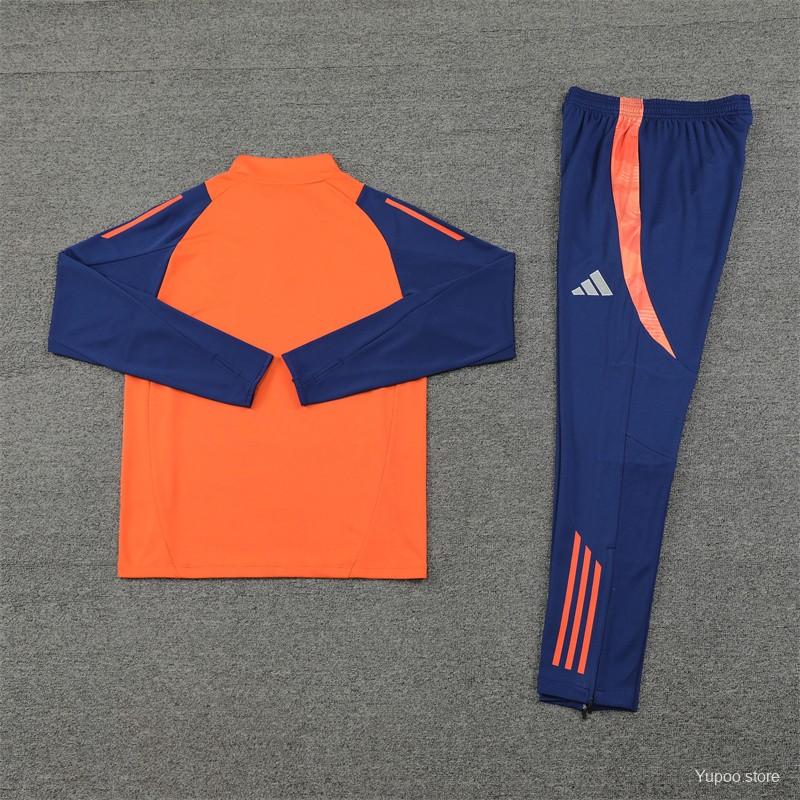 Ensemble de survêtement Manchester United Half-Zipper "Orange & Blue " 2024/2025